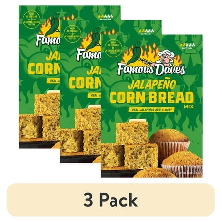 (3 pack) Famous Dave's Jalapeno Cornbread Mix, 15 oz