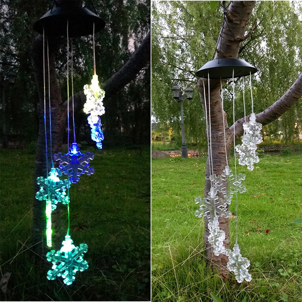 iMeshbean LED ColorChanging Power Solar Wind Chimes Yard Home Garden