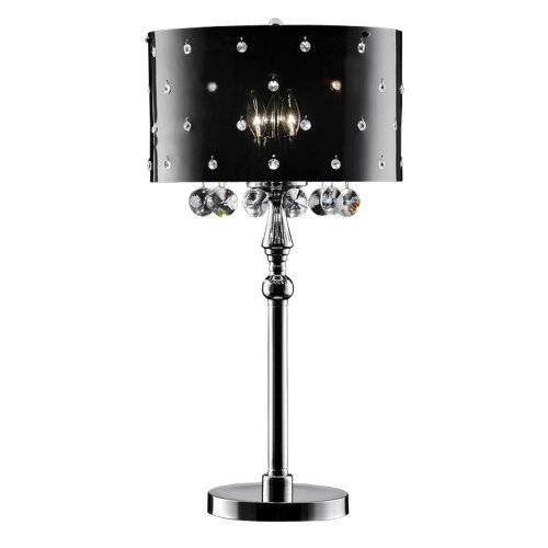 Ore International K-5120T 31-Inch Star Crystal Table Lamp, Black