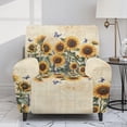 thumbnail image 2 of Xixirimido Retro Sunflower Butterfly Pattern Recliner Chair Covers 4 Pieces, Stretch Lazy Boy Recliner Cover, Recliner Sofa Slipcover with Pockets, Furniture Protector for Living Room, Pets, Kids, 2 of 8