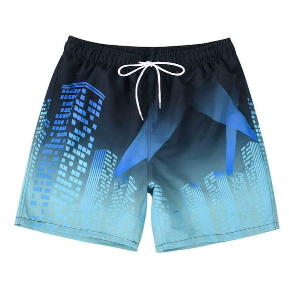 Mens Quick Dry Swim Trunks With Mesh Liner Breathable Bathing Suit Swim Shorts Digital City Size S