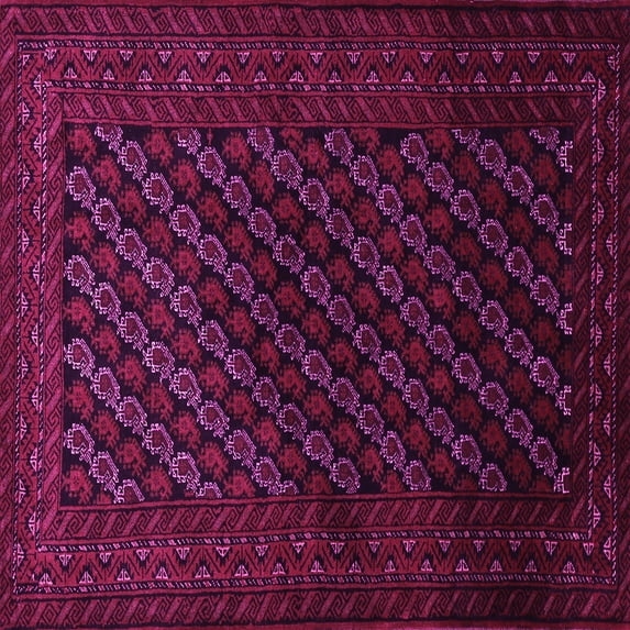 Ahgly Company Indoor Square Persian Pink Traditional Area Rugs, 7' Square