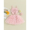 thumbnail image 2 of Bslissey Toddler Baby Girls Skirt Sets Sleeveless Spaghetti Strap Bow Tops + Elastic Waist Mesh Skirt 2Pcs Outfits Infant Cute Summer Clothes for Daily Party 6M-3T, 2 of 9