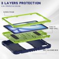 thumbnail image 7 of XYX Case for iPad Air 11 inch M2 2024 (6th Gen), Dual Layer Slim Heavy Shockproof Rugged Protective Cover Case with Kickstand (Navy Lime), 7 of 7