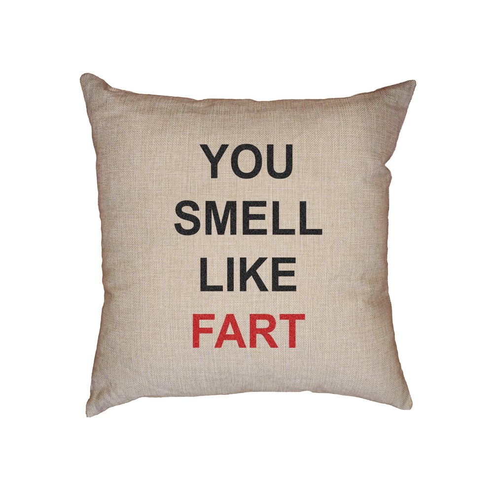 You Smell Like Fart Funny Sophomoric Decorative Linen Throw Cushion