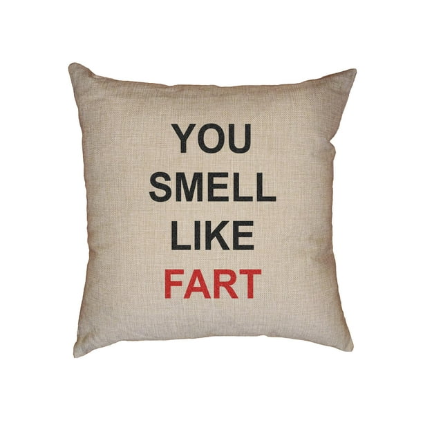 You Smell Like Fart Funny Sophomoric Decorative Linen Throw Cushion