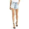 thumbnail image 4 of INC International Concepts Womens Frayed High Rise Shorts Tie Dye Medium Indigo 6, 4 of 10