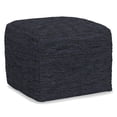 thumbnail image 1 of Simpli Home Fredrik Boho Square Pouf in Dark Blue Woven Genuine Leather, 1 of 7