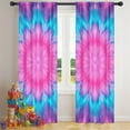 thumbnail image 5 of Blackout Kids Curtains,Pink Blue Tie Dye Flower Pattern Childrens Insulated Curtains Set Of 2,Bedroom Essentials,Toddler Room Decor 42"x84", 5 of 5
