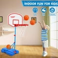 thumbnail image 3 of Adjustable Height Basketball Hoop for Kids, Portable Indoor Outdoor Basketball Set with  Balls, 3 of 7