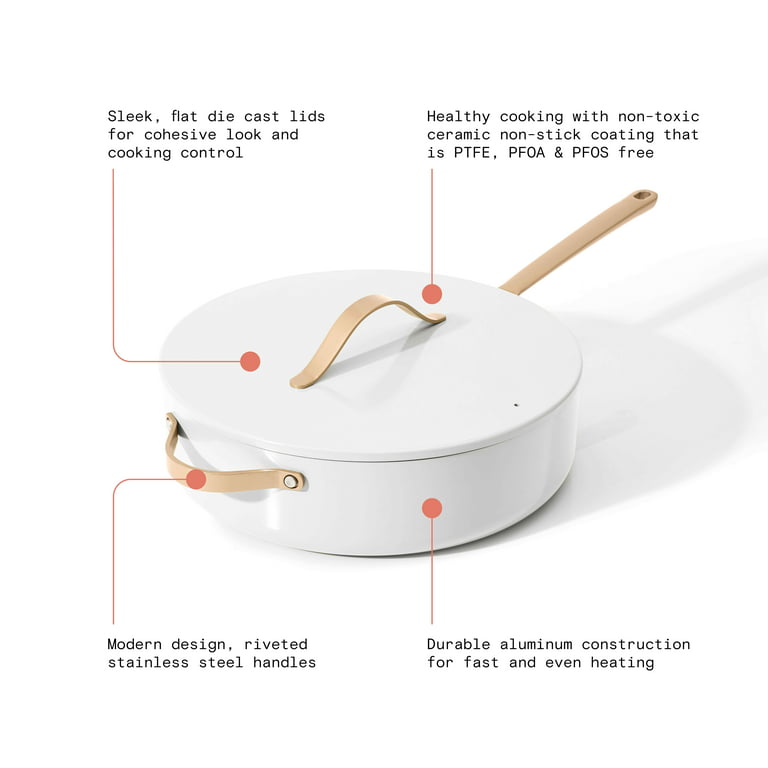 Beautiful 10in Ceramic Non-Stick Fry Pan, White Icing by Drew Barrymore , White Icing