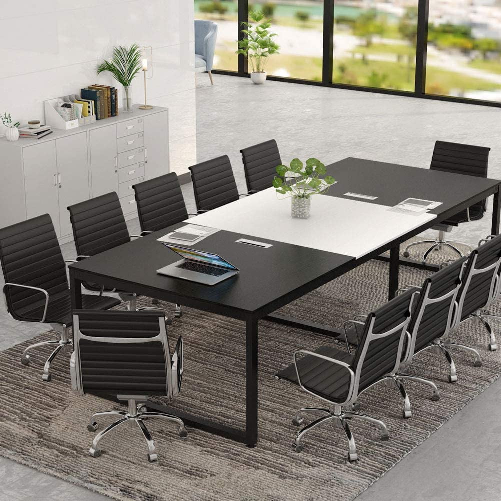 Unexpected Anecdote Ours TribeSigns 8 FT Conference Table, 94.48 L x 47.24 W x 29.92 H Inches  Rectangle Shaped Meeting Table with Particle Wood Tabletop Metal Frame and  Wire Management - Walmart.com