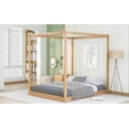 thumbnail image 6 of Queen Size Canopy Platform Bed with Support Legs, Four Corner Bed Mosquito Net Frame Bracket Fit for Wood Bed, Easy to Assemble, Natural, 6 of 9