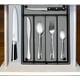 thumbnail image 4 of Cutlery Organiser, 5 Compartments Cutlery Tray, Black Steel Mesh Organiser for Kitchen Drawer, Anti-Slip Utensil Trays for Knife Fork Spoons (Metal Bl, 4 of 5
