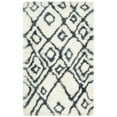 thumbnail image 2 of SAFAVIEH Toronto Neasa Abstract Polyester Shag Area Rug, Ivory/Blue, 5' x 8', 2 of 5