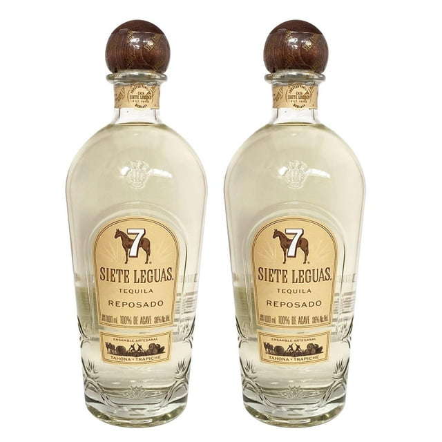 Dos Botellas Tequila Siete Leguas Reposado Artesanal 1000 Ml Siete Leguas Tequila Reposado