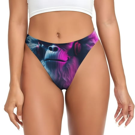 Sigee Hip-Hop Glasses Gorilla for Women s G-String Panty  Low Rise  Soft Lace Perfect for Everyday Wear or Special Occasions-XX-Large