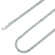 925 Sterling Silver, Miami Cuban Rhodium Plated Chain 5mm Necklace - Hypoallergenic and Tarnish Resistant - By Oliver & Navy