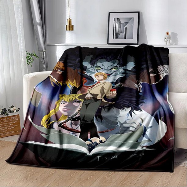 Manta de franela con estampado de Death Note, manta suave y cálida para sala de estar, dormitorio, cama, sofá, regalos de oficina, envío directo