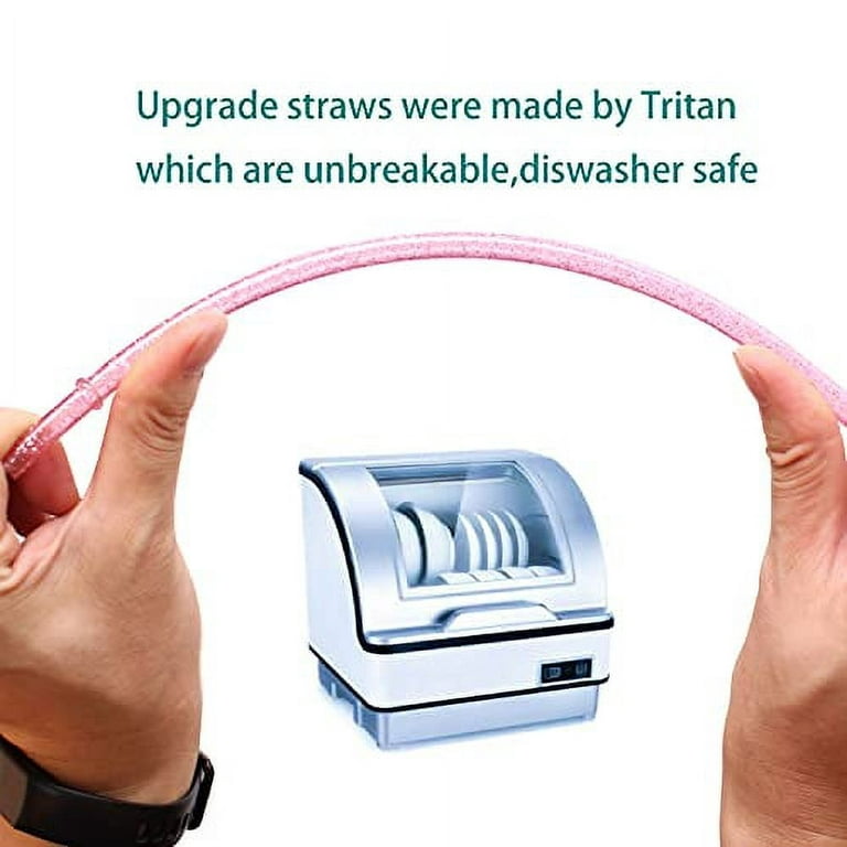 DAKOUFISH 11 Inch Clear Reusable thick tritan Replacement Drinking Straws  for 24 oz & 16 oz Mason Jar Tumblers,Dishwasher safe,Set of 12 Pcs Straws