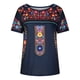 thumbnail image 4 of Puntoco moda mujer casual cuello redondo blusa estampada manga corta camiseta verano tops Puntoco Puntoco-2554, 4 of 5