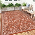 thumbnail image 4 of Garvee 9'x18' Outdoor Rug Waterproof Plastic Straw Rug, Reversible Outside Carpet UV Resistant Modern RV Mat for Backyard Garden Deck Poolside, Brick Red, 4 of 6