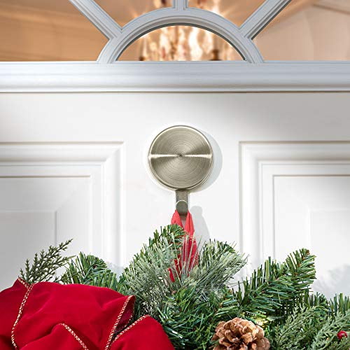 Haute Decor Attract Wreath Hanger, 2Pack, Brushed Nickel