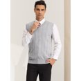 thumbnail image 2 of Unique Bargains Men's Sleeveless V-Neck Solid Color Cable Knitted Sweater Vest Light Gray M, 2 of 6
