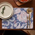 thumbnail image 4 of Set of 6 Flax Paisley Placemats Featuring Heat Resistant Wrinkle Free Finish with Colorful Vintage Boho Floral and Mandala Geometric Designs for Dining, 4 of 5