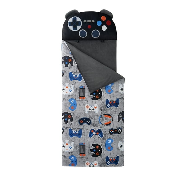 Your Zone Black Gamer Glow in the Dark Child Nap Mat, 24" x 70"