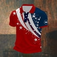 thumbnail image 2 of WAYUTE Mens Polo Shirts 4th of July Freedom Shirt Short Sleeve Button Closure Independence Day Stars and Stripes Patriotic Casual Summer, 2 of 4