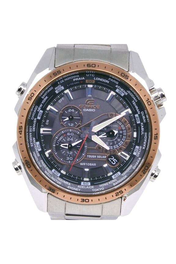 Pre-Owned Casio Edifice EQS-500 Stainless Steel Chronograph Watch with Gray Dial, Men's