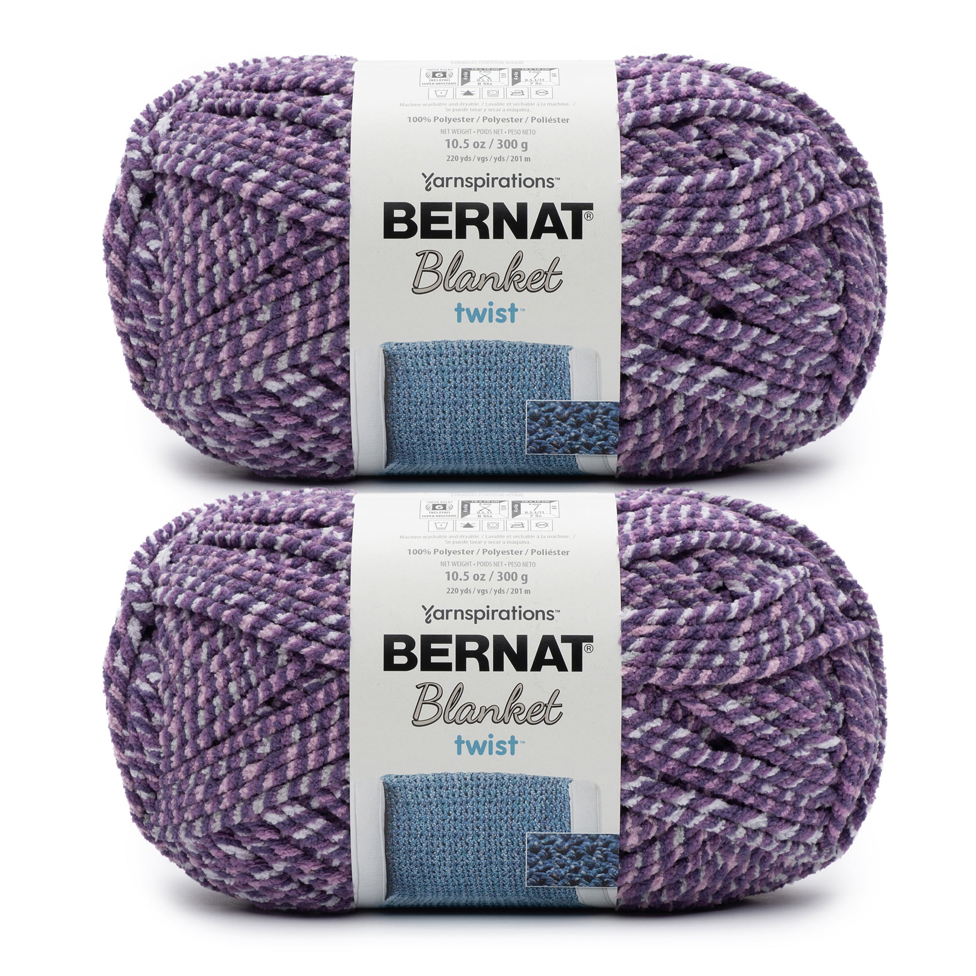 Bernat Blanket Twist Grape Kiss Yarn 2 Pack of 300g/10.5oz