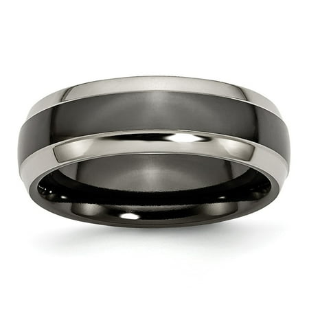 - Titanium Black Two Tone 7mm Wedding Ring Band Size 11.50 Fancy Fashion Jewelry For Women Gift Set