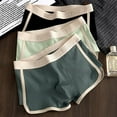 thumbnail image 2 of Visland Men Boxer Underwear Mid-rise High Elasticity Shorts Panties Patchwork Color U-Convex Ribbed Underwear, 2 of 8