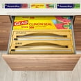 thumbnail image 4 of RIOUSERY Foil and Plastic Wrap Organizer, 2 in 1 Plastic Wrap Dispenser with Cutter, Aluminum Foil Organization and Storage Holder, Cling Film Wax Paper Dispenser for Kitchen Drawer for 14" Roll, 4 of 9