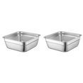 thumbnail image 3 of FRCOLOR 2pcs Multifunctional Square Basin Stainless Steel Colander Rice Washing Bowl Washing Colander Basin, 3 of 8