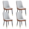 thumbnail image 6 of JUFU Modern Dining Chairs, Set of 4, Upholstered Kitchen Chairs Mid Century Armless Faux Leather Chairs,Brown, 6 of 9