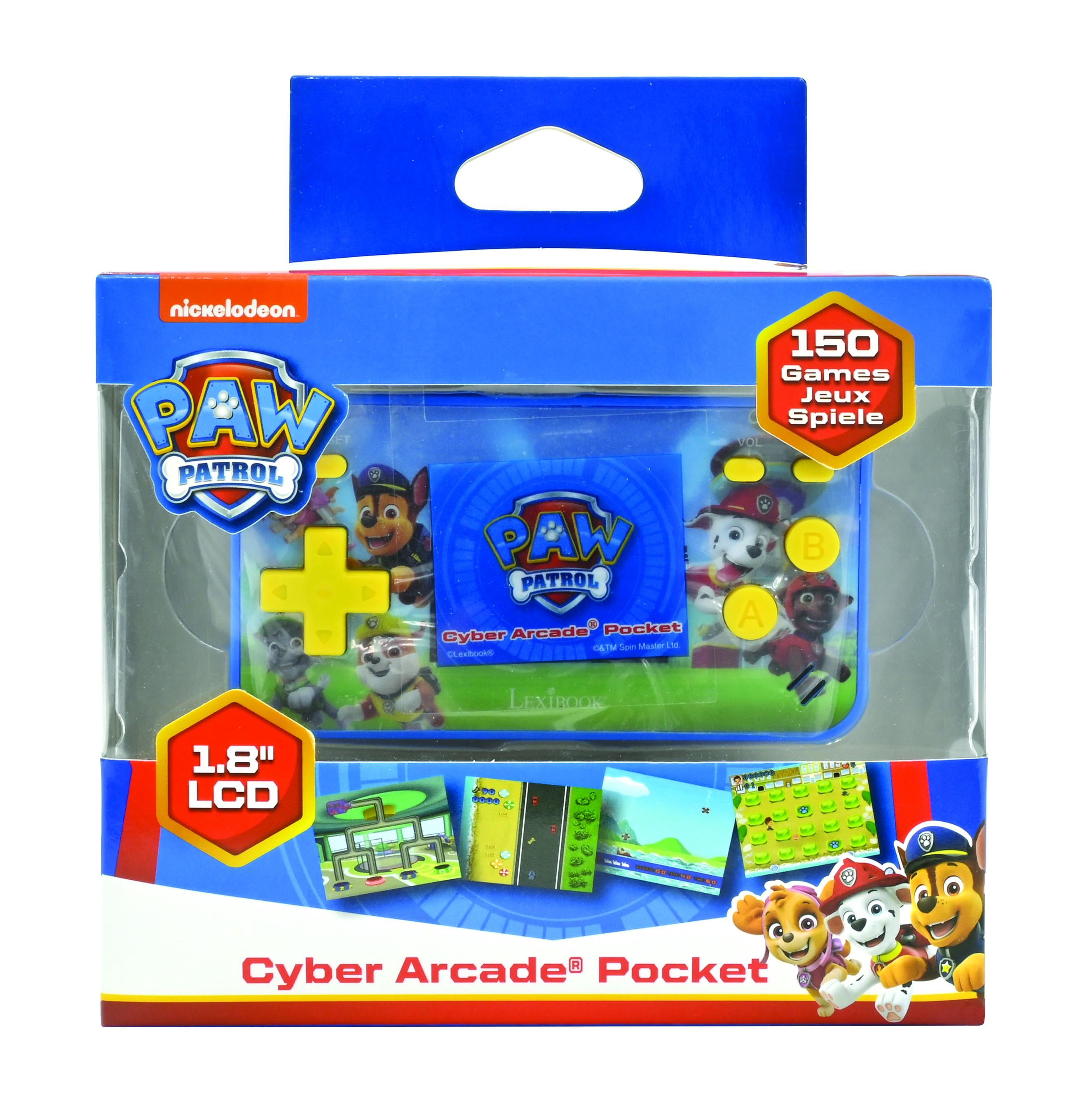 Lexibook Paw Patrol Chase, Cyber Arcade Pocket Portable Gaming Console, 150 Games, LCD, Battery Operated, Red / Blue