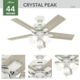 thumbnail image 3 of Hunter - Crystal Peak Indoor Ceiling Fan With Light, 44-inch, Matte White, Casual-style, 3-speed WhisperWind Motor, 52350, for Living Rooms, Bedrooms, 3 of 14