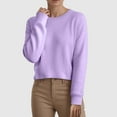 thumbnail image 2 of mgoYE Sweaters for Women Long Sleeve Lightweight Crewneck Soft Basic Knit Loose Fit Pullover Top Fall Trendy Outfits(Light Purple,M), 2 of 4