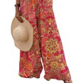 thumbnail image 4 of DYMADE Women Wide Strap Retro Print Square Neck Wide Leg Full Length Pockets Jumpsuits, 4 of 4