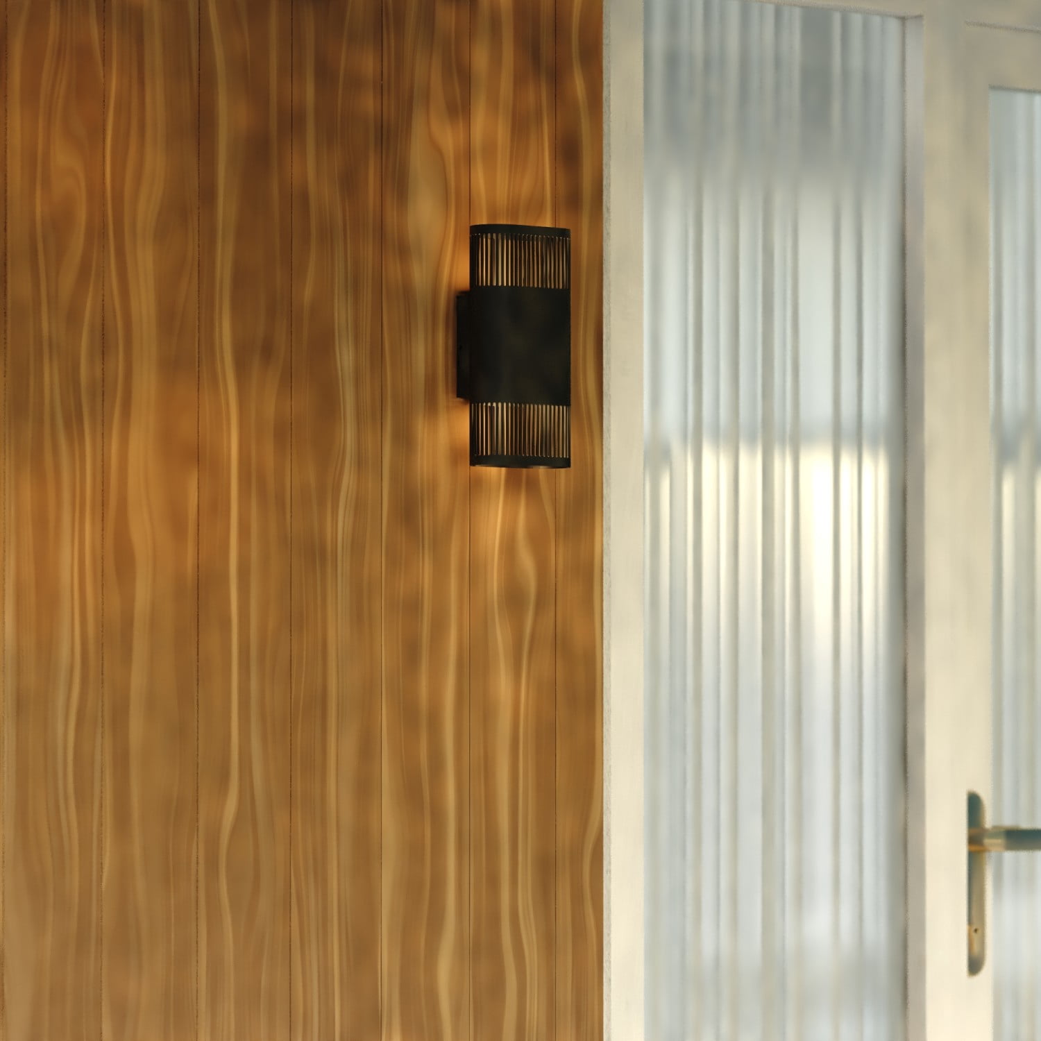 Skyline Aluminum 2 Light Integrated LED Textured Black Contemporary Outdoor Wall Sconce
