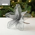 thumbnail image 2 of 23Cm Sparkling Christmas Flower Decor 2Pcs:Perfect For Tree & Wedding Decoration, 2 of 7