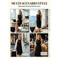 thumbnail image 4 of Jesvior Women Bodycon Work Dresses for Women Sleeveless Crew Neck Pleated Pencil Business Dresses Sheath Cocktail Dresses Knee Length for Office Travel, 4 of 4