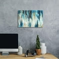 thumbnail image 3 of Teal Abstract Painting Wall Art Cream and Teal Mixed Media Canvas Contemporary Artwork for Bedroom Small Living Room Bathroom Decorations Blue And Gold Wall Decor Set (12'' x 16'' x 1 Panel), 3 of 6