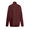 thumbnail image 5 of Fgnfyis et Chandail Tricoté à Col Roulé Rayé Décontracté d'Hiver pour Femmes, Confortable et Chaud, Chandails d'Automne pour Femmes Rouge TG, 5 of 5