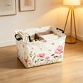 thumbnail image 6 of Canvas Storage Basket, Foldable Organizer Bin With Handles, Cute Print Box For Toys Clothes, 6 of 6