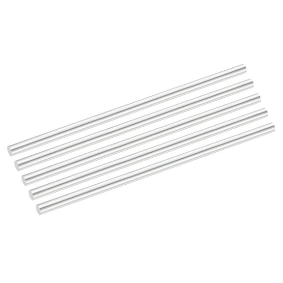 5Pcs 0.31"(8mm) Dia Round Aluminum Rods, 7.9"(200mm) Long 6061 Aluminum Round Rod Solid Lathe Bar Stock for Industry Construction DIY Crafts, Silver