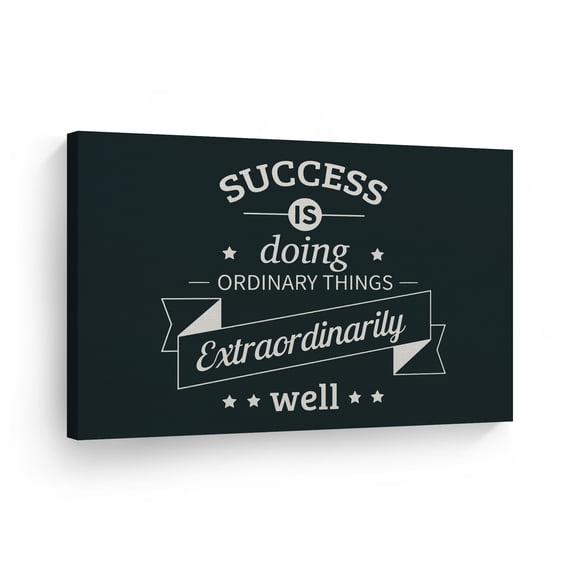 Smile Art Design Success is Doing Ordinary Things Extraordinarily Well Quote Motivational Canvas Wall Art Inspirational Wall Art Entrepreneur Quote Print Office Decor Artwork Gift Ready to Hang 8x12